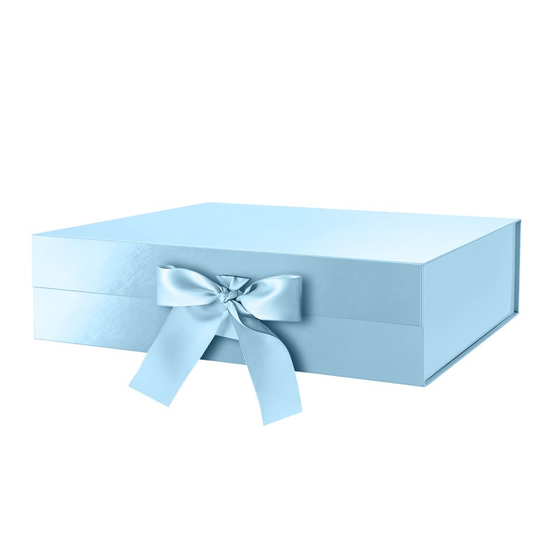 GREEN BEAN Large Gift Box with Lid for Present 13x97x34 Inches Baby Blue Magnetic Box with Ribbon Bridesmaid Proposal Luxury Gifts BoxGlossy Baby Blue